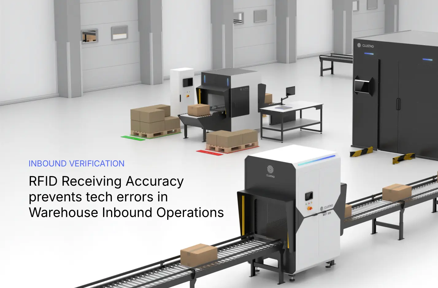 A warehouse with RFID solutions in inbound verification process