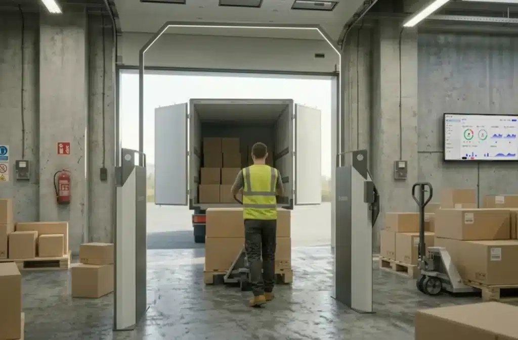 Aumenta la velocidad de las salidas con el RFID Gate Portal, optimizando los flujos de trabajo en el muelle de carga y reduciendo las comprobaciones manuales.