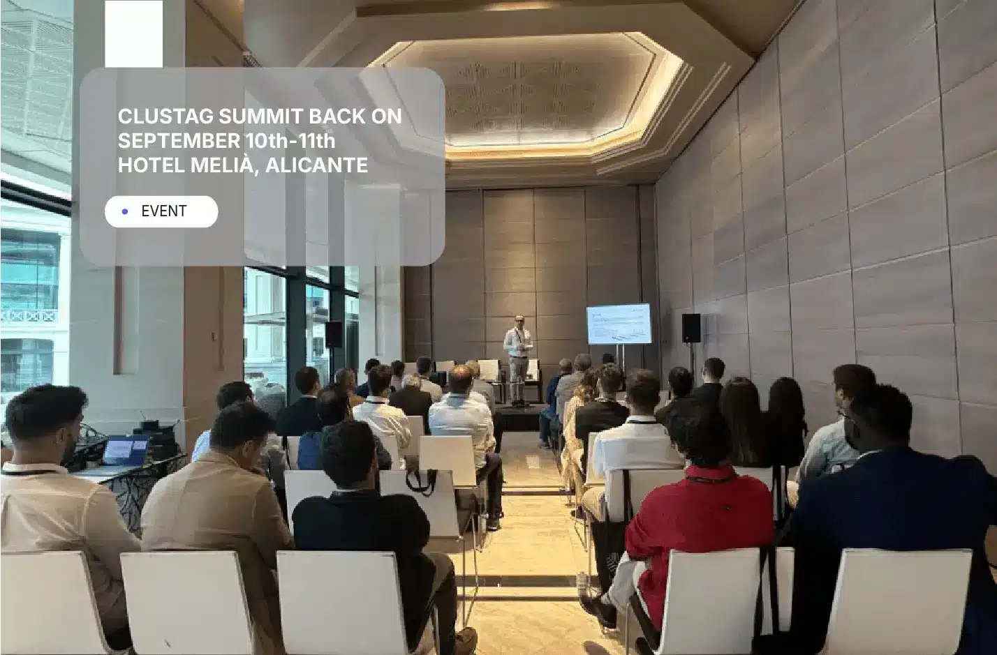 Logo and title of the Smart RFID Intralogistics Summit 2025, an event in Alicante bringing together experts to discuss the future of intralogistics with RFID technology